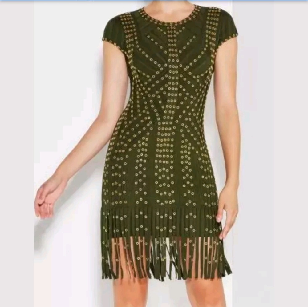 $2940 HAYLEE EYELET FRINGE Type Bandage Dress
